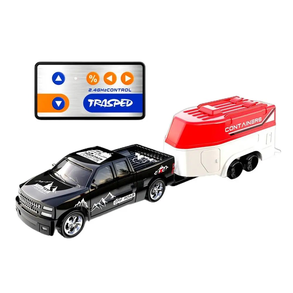 Mini RC Racing Car with Trailer: Remote Controlled Electric Drift RC Model - Perfect Toy Gift for Boys